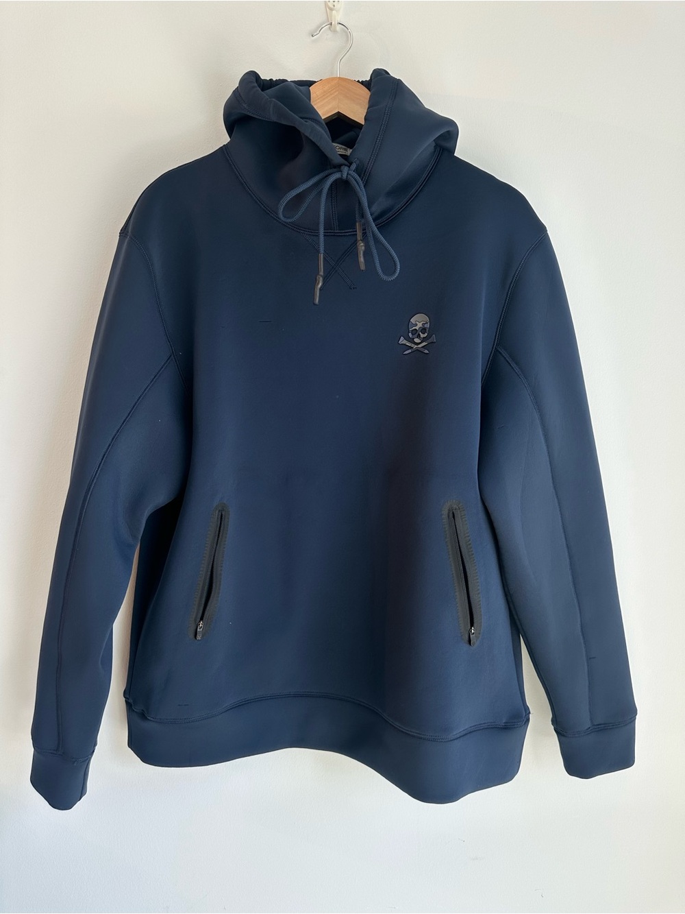 G/FORE Skull Hoodie Navy Pullover Performance Sweatshirt Men’s Large Golf